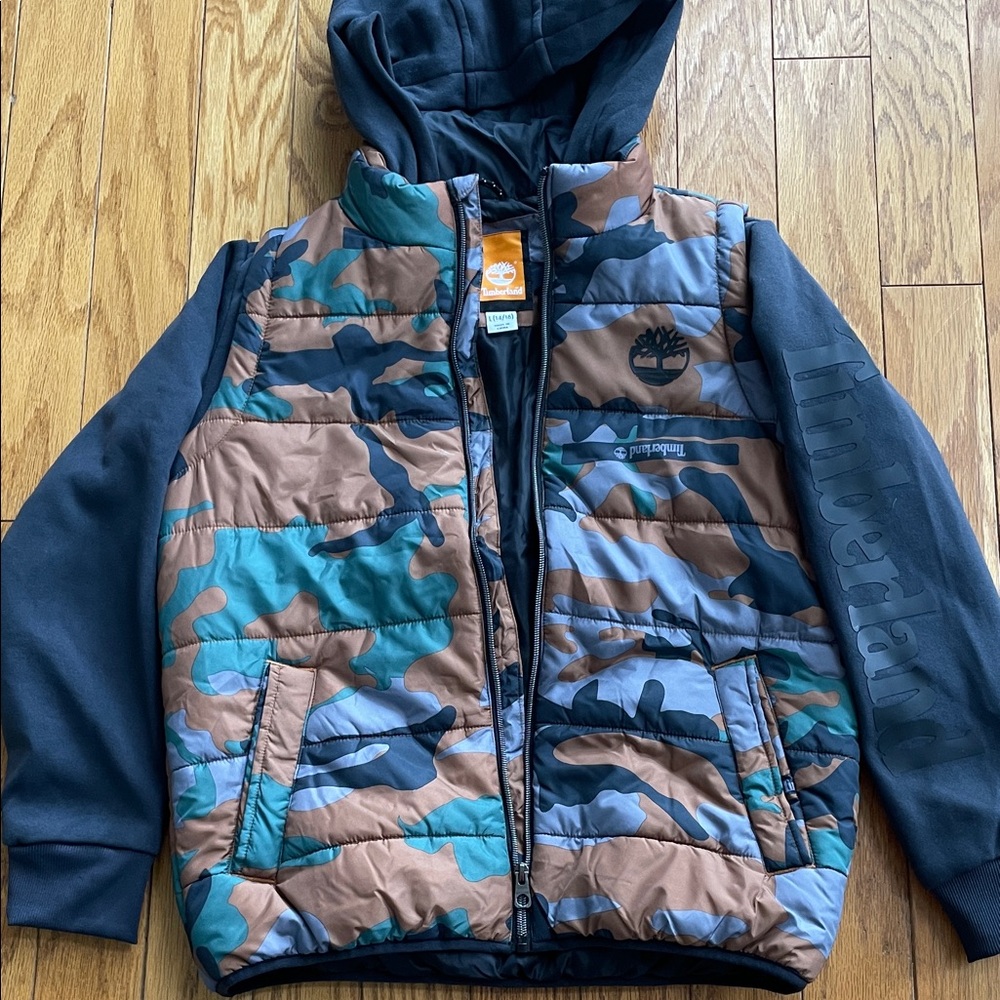 Timberland Multicolor Camo Vest with Hoodie